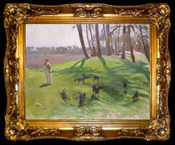 framed  John Singer Sargent Landscape with Goatherd (mk18), ta009-2